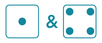 Dice roll number one and four