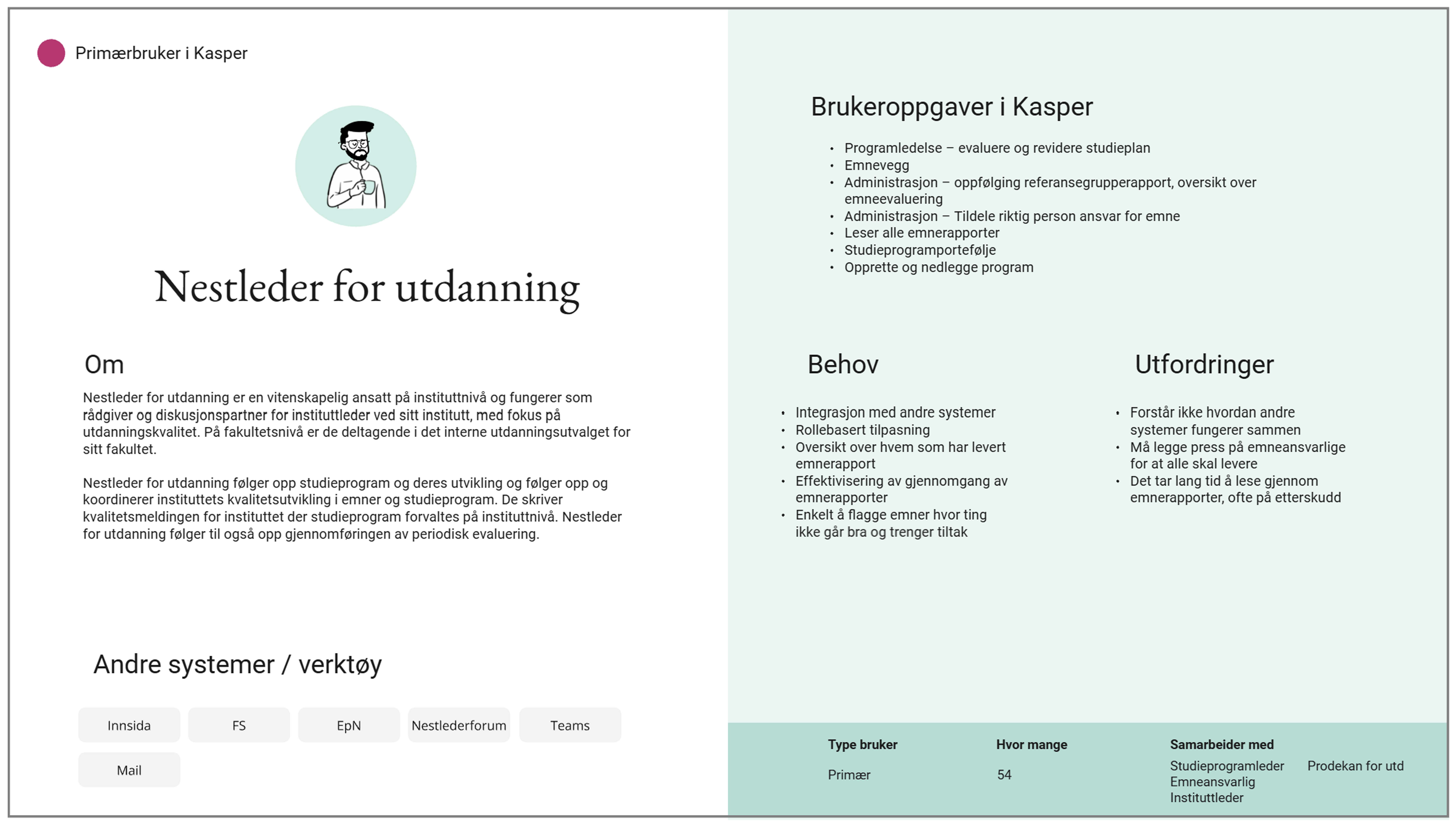 Personas nestleder for utdanning